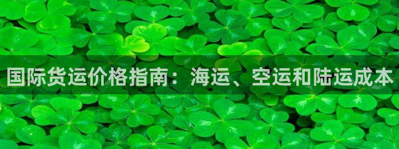 尊龙—人生就是博：国际货运价格指南：海运、空运和陆运成本