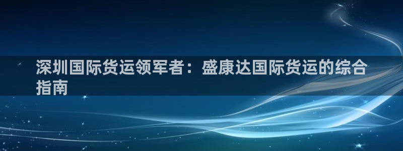 尊龙手机官方客户端下载：深圳国际货运领军者：盛康达国际货